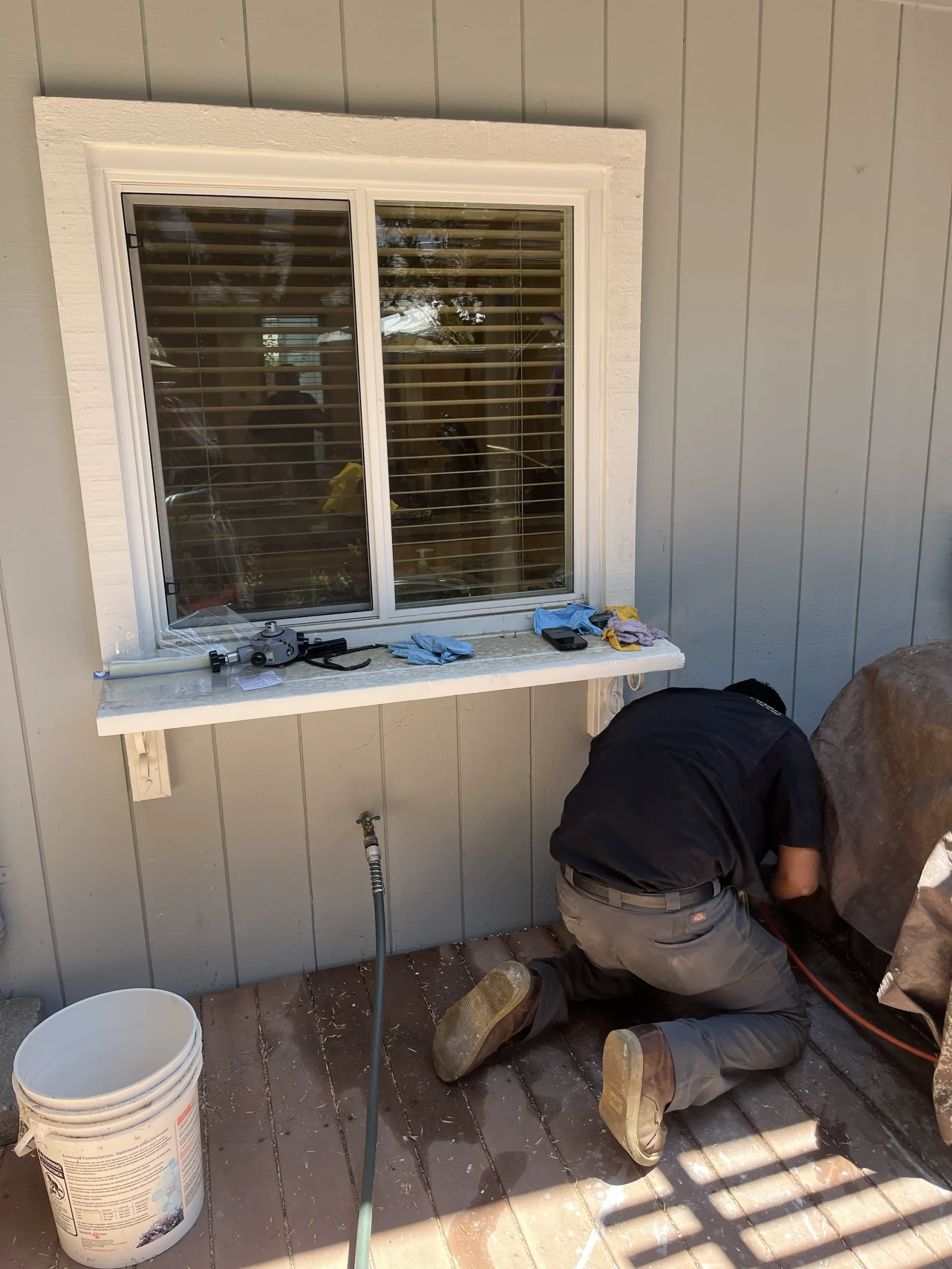 Simply Green Plumbing technician on site at a Los Gatos, California home