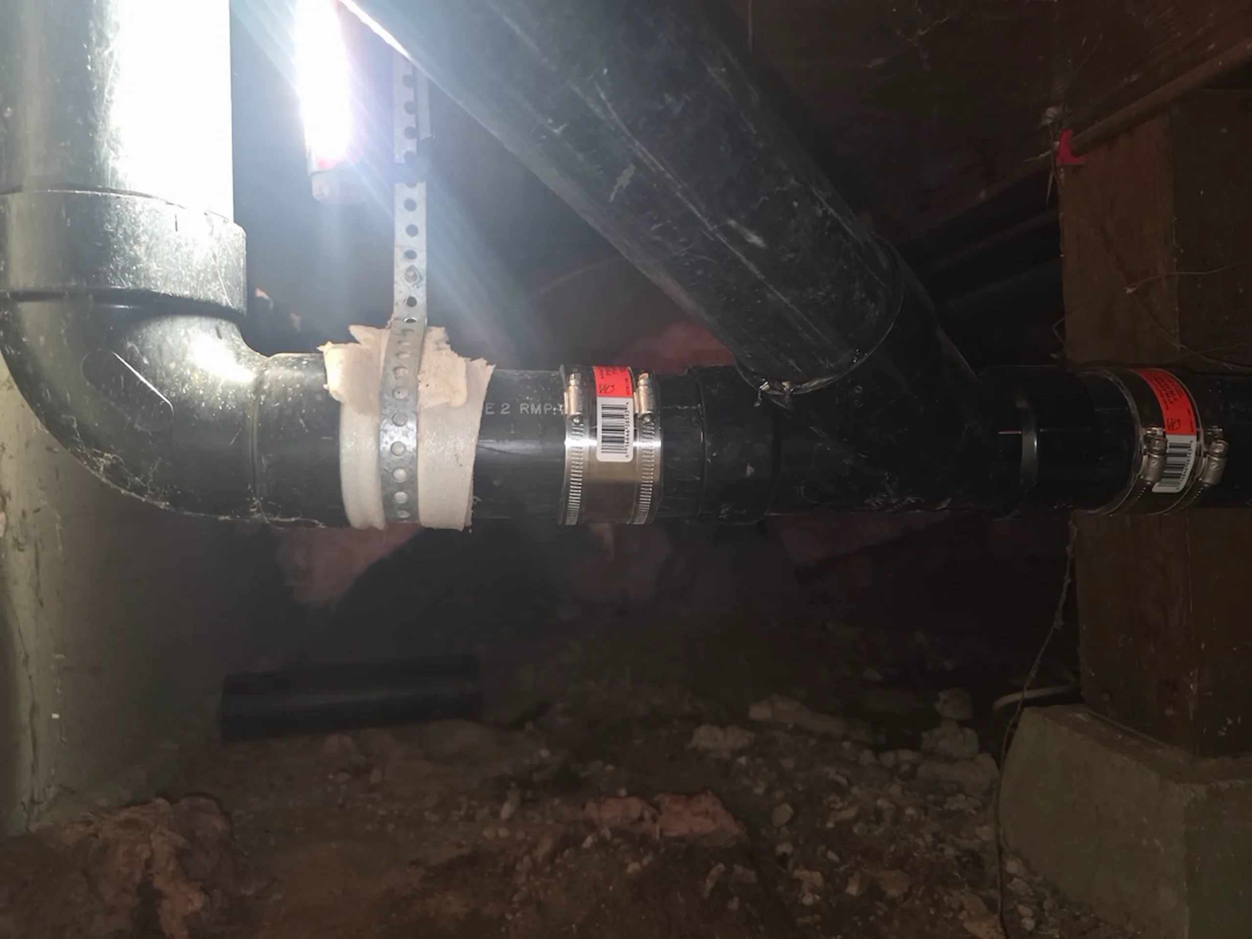 New ABS drain piping installed by Simply Green Plumbing